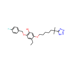 CCc1cc(OCc2ccc(F)cc2)c(O)cc1OCCCCCC(C)(C)c1nnn[nH]1 ZINC000029408321