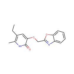 CCc1cc(OCc2nc3ccccc3o2)c(=O)[nH]c1C ZINC000005887500