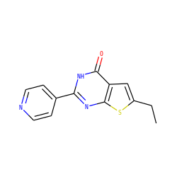 CCc1cc2c(=O)[nH]c(-c3ccncc3)nc2s1 ZINC000008684348