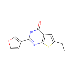CCc1cc2c(=O)[nH]c(-c3ccoc3)nc2s1 ZINC000083820473