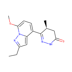 CCc1cc2c(C3=NNC(=O)C[C@@H]3C)ccc(OC)n2n1 ZINC000072316826