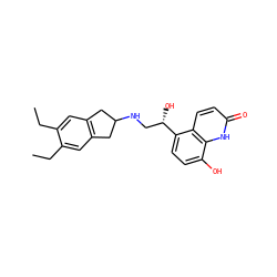 CCc1cc2c(cc1CC)CC(NC[C@H](O)c1ccc(O)c3[nH]c(=O)ccc13)C2 ZINC000035801098