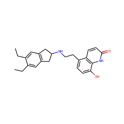 CCc1cc2c(cc1CC)CC(NCCc1ccc(O)c3[nH]c(=O)ccc13)C2 ZINC000084742330