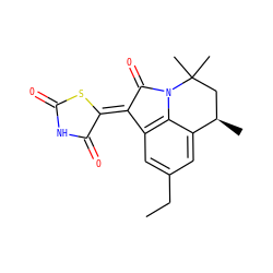 CCc1cc2c3c(c1)[C@H](C)CC(C)(C)N3C(=O)/C2=C1\SC(=O)NC1=O ZINC000012338912