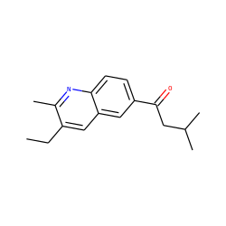 CCc1cc2cc(C(=O)CC(C)C)ccc2nc1C ZINC000013613115