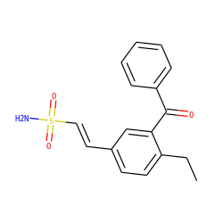 CCc1ccc(/C=C/S(N)(=O)=O)cc1C(=O)c1ccccc1 ZINC000013438153