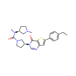CCc1ccc(-c2cc3ncn([C@H]4CCN(C(=O)N(C)[C@H]5CCN(C)C5)C4)c(=O)c3s2)cc1 ZINC000028818536