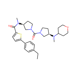 CCc1ccc(-c2ccc(C(=O)N(C)[C@H]3CCN(C(=O)N4CC[C@@H](N(C)C5CCOCC5)C4)C3)s2)cc1 ZINC000036351785