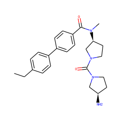 CCc1ccc(-c2ccc(C(=O)N(C)[C@H]3CCN(C(=O)N4CC[C@@H](N)C4)C3)cc2)cc1 ZINC000036351796