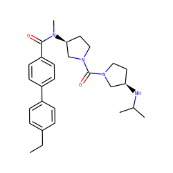 CCc1ccc(-c2ccc(C(=O)N(C)[C@H]3CCN(C(=O)N4CC[C@@H](NC(C)C)C4)C3)cc2)cc1 ZINC000036351758