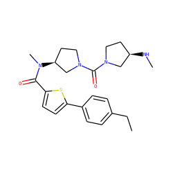 CCc1ccc(-c2ccc(C(=O)N(C)[C@H]3CCN(C(=O)N4CC[C@@H](NC)C4)C3)s2)cc1 ZINC000036351786