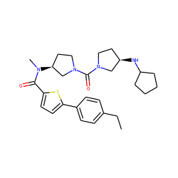CCc1ccc(-c2ccc(C(=O)N(C)[C@H]3CCN(C(=O)N4CC[C@@H](NC5CCCC5)C4)C3)s2)cc1 ZINC000036151876