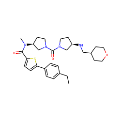 CCc1ccc(-c2ccc(C(=O)N(C)[C@H]3CCN(C(=O)N4CC[C@@H](NCC5CCOCC5)C4)C3)s2)cc1 ZINC000036151871