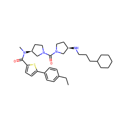 CCc1ccc(-c2ccc(C(=O)N(C)[C@H]3CCN(C(=O)N4CC[C@@H](NCCCC5CCCCC5)C4)C3)s2)cc1 ZINC000036351708
