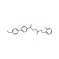 CCc1ccc(-c2ccc(C(=O)NCC(=O)NCc3ccccc3C)cc2)cc1 ZINC000148879356