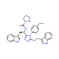 CCc1ccc(-n2c(CCc3c[nH]c4ccccc34)nnc2[C@@H](Cc2c[nH]c3ccccc23)NC(=O)[C@@H]2CCCN2)cc1 ZINC000014970476
