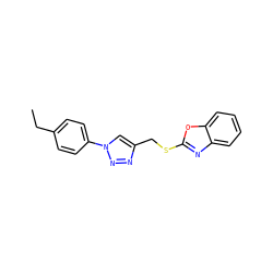 CCc1ccc(-n2cc(CSc3nc4ccccc4o3)nn2)cc1 ZINC000169340307