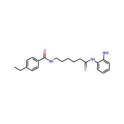 CCc1ccc(C(=O)NCCCCCC(=O)Nc2ccccc2N)cc1 ZINC000117586336