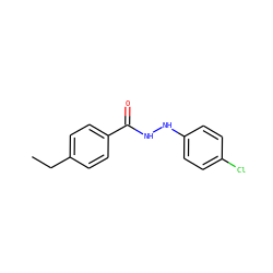 CCc1ccc(C(=O)NNc2ccc(Cl)cc2)cc1 ZINC000000152292