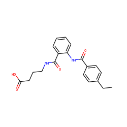 CCc1ccc(C(=O)Nc2ccccc2C(=O)NCCCC(=O)O)cc1 ZINC000169345988