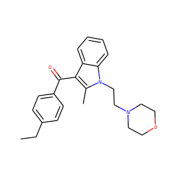 CCc1ccc(C(=O)c2c(C)n(CCN3CCOCC3)c3ccccc23)cc1 ZINC000013742549