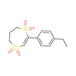 CCc1ccc(C2=CS(=O)(=O)CCCS2(=O)=O)cc1 ZINC000033995979