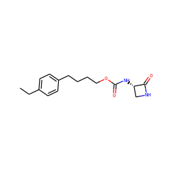 CCc1ccc(CCCCOC(=O)N[C@H]2CNC2=O)cc1 ZINC000219524957