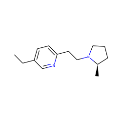 CCc1ccc(CCN2CCC[C@H]2C)nc1 ZINC000029131532