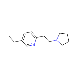 CCc1ccc(CCN2CCCC2)nc1 ZINC000029131629