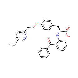 CCc1ccc(CCOc2ccc(C[C@H](Nc3ccccc3C(=O)c3ccccc3)C(=O)O)cc2)nc1 ZINC000012358058