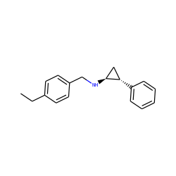 CCc1ccc(CN[C@H]2C[C@@H]2c2ccccc2)cc1 ZINC000044423670
