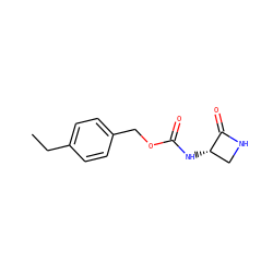 CCc1ccc(COC(=O)N[C@H]2CNC2=O)cc1 ZINC000219401013