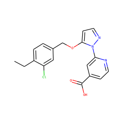 CCc1ccc(COc2ccnn2-c2cc(C(=O)O)ccn2)cc1Cl ZINC000146805988