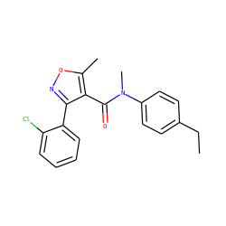 CCc1ccc(N(C)C(=O)c2c(-c3ccccc3Cl)noc2C)cc1 ZINC000045358723