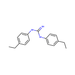 CCc1ccc(NC(=N)Nc2ccc(CC)cc2)cc1 ZINC000013733770