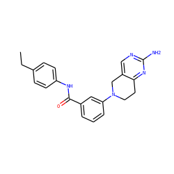 CCc1ccc(NC(=O)c2cccc(N3CCc4nc(N)ncc4C3)c2)cc1 ZINC000169710045