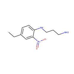 CCc1ccc(NCCCN)c([N+](=O)[O-])c1 ZINC000033817835