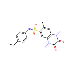 CCc1ccc(NS(=O)(=O)c2cc3c(cc2C)n(C)c(=O)c(=O)n3C)cc1 ZINC000006887393
