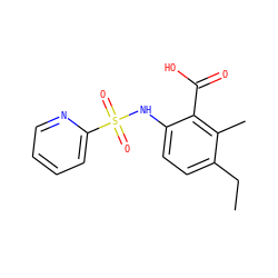 CCc1ccc(NS(=O)(=O)c2ccccn2)c(C(=O)O)c1C ZINC000014965107