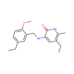 CCc1ccc(OC)c(CNc2cc(CC)c(C)[nH]c2=O)c1 ZINC000005887561