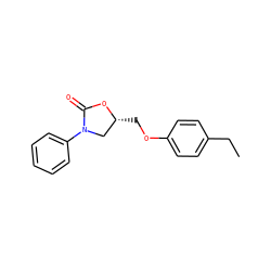 CCc1ccc(OC[C@@H]2CN(c3ccccc3)C(=O)O2)cc1 ZINC000049784343