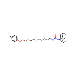 CCc1ccc(OCCOCCOCCCCCNC(=O)NC23CC4CC(CC(C4)C2)C3)cc1 ZINC000028712040