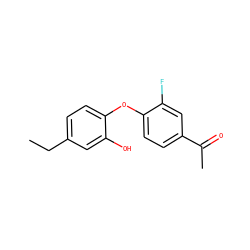 CCc1ccc(Oc2ccc(C(C)=O)cc2F)c(O)c1 ZINC000095573874