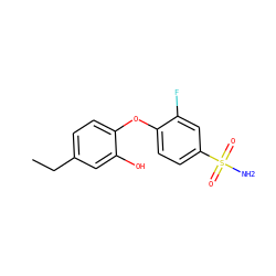 CCc1ccc(Oc2ccc(S(N)(=O)=O)cc2F)c(O)c1 ZINC000095580365