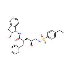 CCc1ccc(S(=O)(=O)NC[C@@H](O)C[C@@H](Cc2ccccc2)C(=O)N[C@H]2c3ccccc3C[C@H]2O)cc1 ZINC001772648150