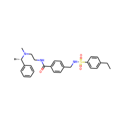 CCc1ccc(S(=O)(=O)NCc2ccc(C(=O)NCCN(C)[C@@H](C)c3ccccc3)cc2)cc1 ZINC000066139622