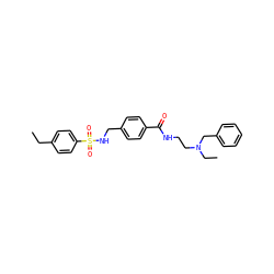 CCc1ccc(S(=O)(=O)NCc2ccc(C(=O)NCCN(CC)Cc3ccccc3)cc2)cc1 ZINC000066136249