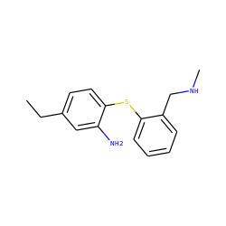CCc1ccc(Sc2ccccc2CNC)c(N)c1 ZINC000013646017