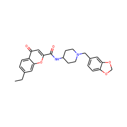 CCc1ccc2c(=O)cc(C(=O)NC3CCN(Cc4ccc5c(c4)OCO5)CC3)oc2c1 ZINC000036126712
