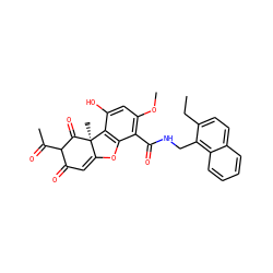 CCc1ccc2ccccc2c1CNC(=O)c1c(OC)cc(O)c2c1OC1=CC(=O)C(C(C)=O)C(=O)[C@]12C ZINC000101510955
